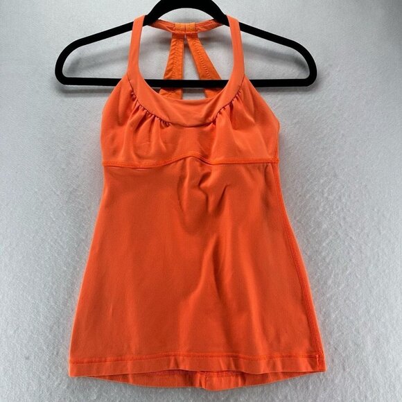 Lululemon Tops - Lululemon Top Womens Size 2 Scoop Me Up Tank II Luon Athletic Workout Orange